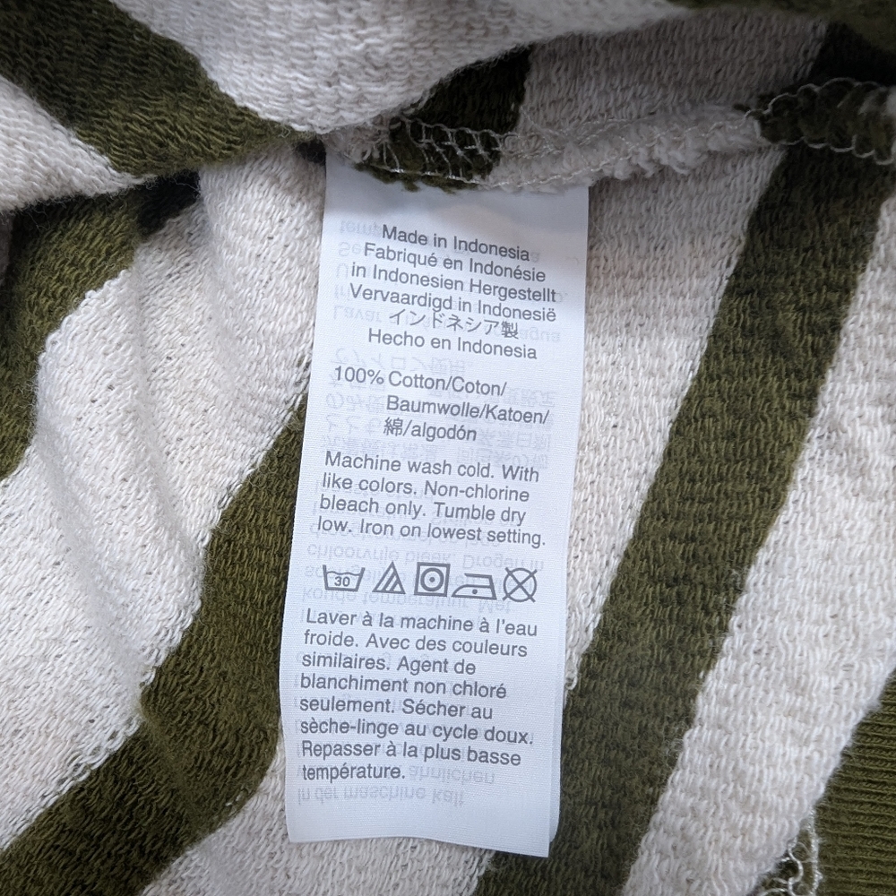 Madewell - Stripe Play Knit Sweater Top - Cream/Olive - Women's Medium - Picture 6 of 7